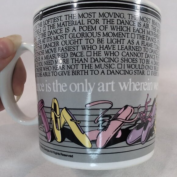 Toscany Japan 1982 Dance is the Only Art Mug Ballet Pointe Shoe Kenneth Grooms - Picture 12 of 12